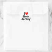 Sticker Rond I Love (Coeur) New Jersey (Sac)