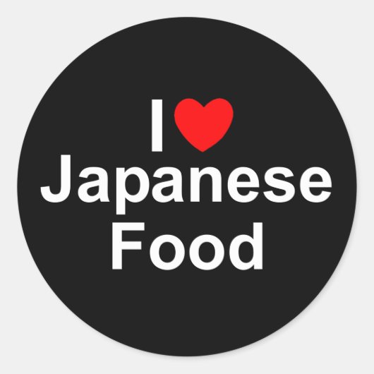 Sticker Rond I Love (Coeur) Nourriture japonaise (Devant)