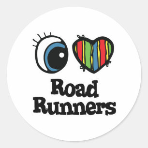 Sticker Rond I Love (Coeur) Roadrunners