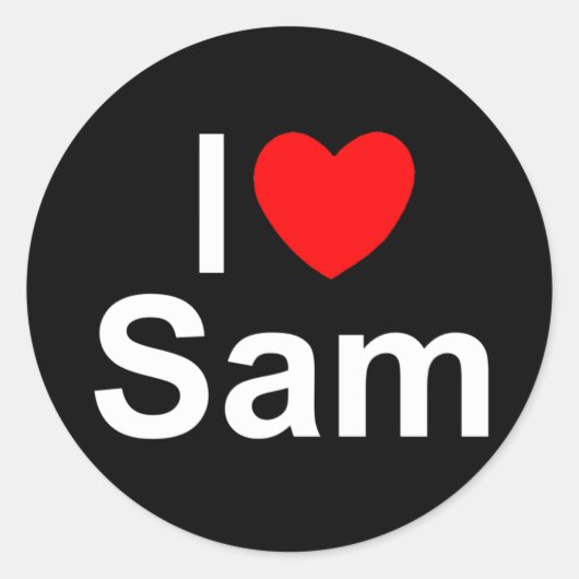 Sticker Rond I Love (Coeur) Sam (Devant)