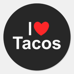 Sticker Rond I Love (Coeur) Tacos