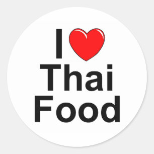 Sticker Rond I Love (Coeur) Thai Food