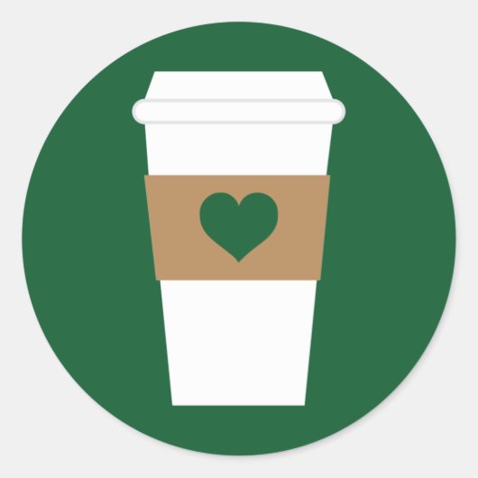 Sticker Rond I Love Coffee Coffee Disposable Cup (Devant)