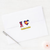 Sticker Rond I love Colorado (Enveloppe)