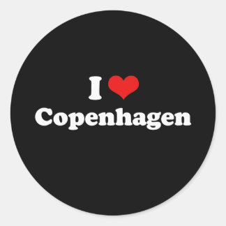 Sticker Rond I Love Copenhagen Tshirt blanc