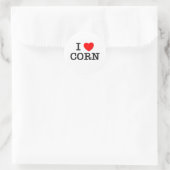 Sticker Rond I Love CORN ( nourriture ) (Sac)