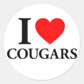 Sticker Rond I Love Cougars (Devant)