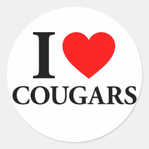 Sticker Rond I Love Cougars