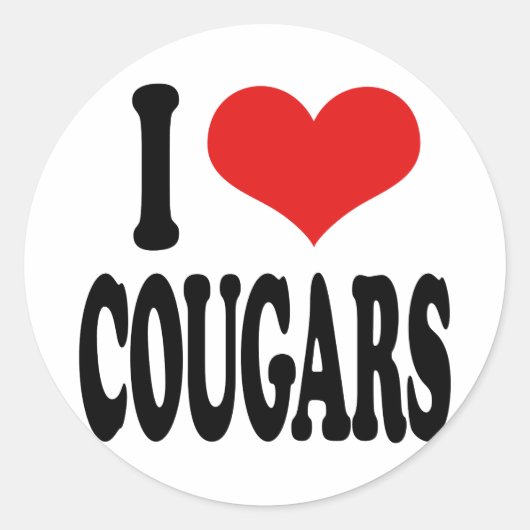 Sticker Rond I Love Cougars (Devant)