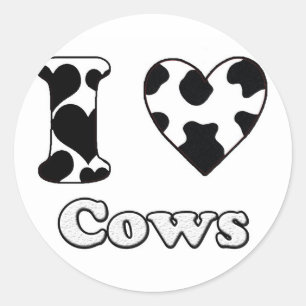 Sticker Rond I Love cows