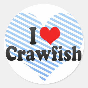 Sticker Rond I Love Crawfish