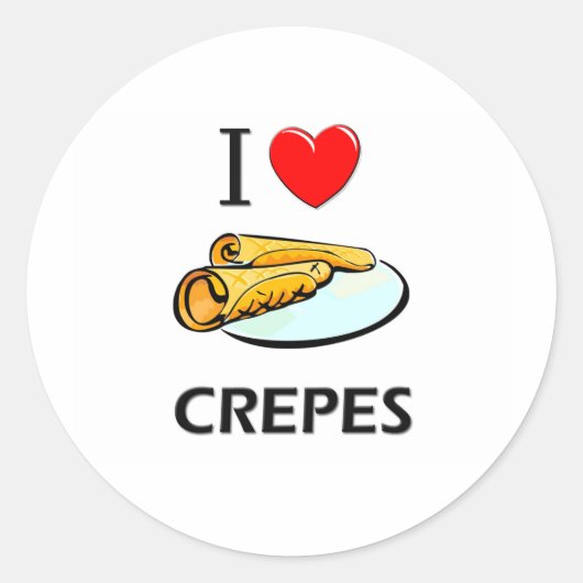 Sticker Rond I Love Crepes (Devant)