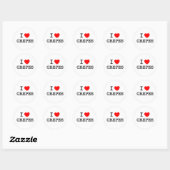 Sticker Rond I Love Crepes (Feuille)
