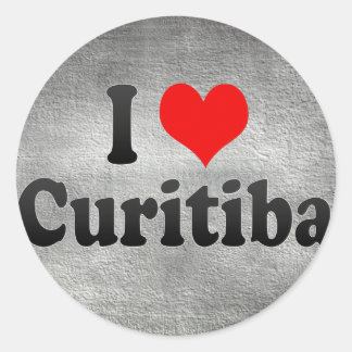 Sticker Rond I Love Curitiba, Brésil