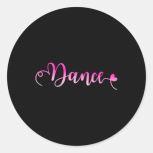 Sticker Rond I Love Dance - Danser Ballerina Girl