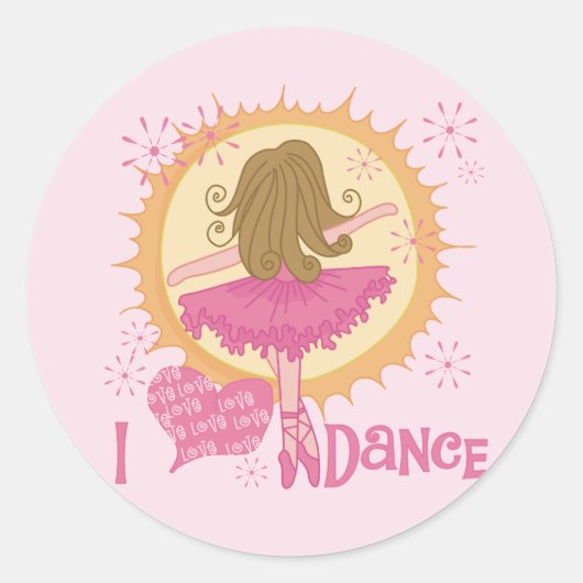 Sticker Rond I Love Dance Tshirts et cadeaux (Devant)