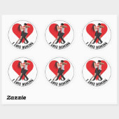 Sticker Rond I Love Dancing ~ Argentine Tango II (Feuille)