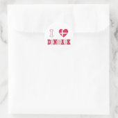 Sticker Rond I Love Danemark (Sac)
