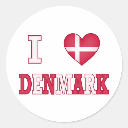 Sticker Rond I Love Danemark (Devant)