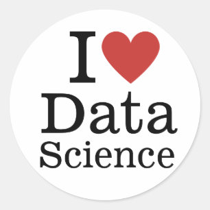 Sticker Rond I ❤️ Love Data Science (pour les employés) PERSONN