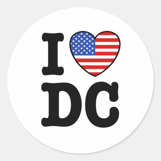 Sticker Rond I Love DC (Devant)