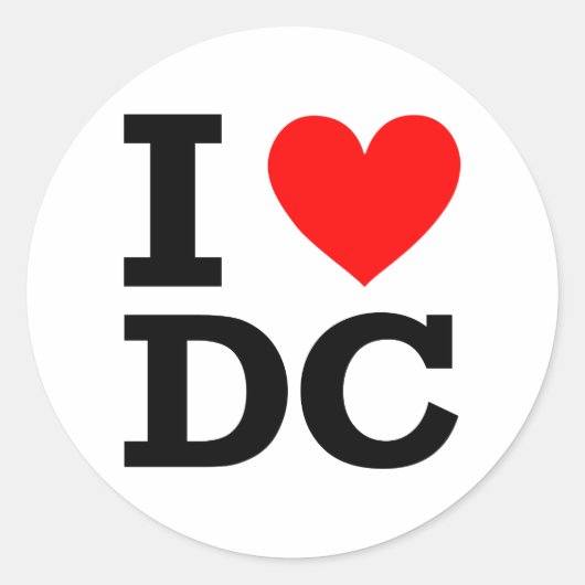 Sticker Rond I Love DC Design (Devant)