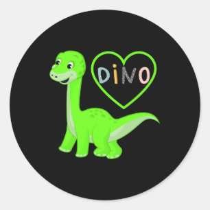 Sticker Rond I LOVE DINO - Belle conception par Maximum Design