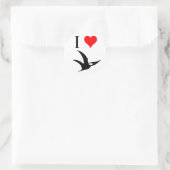 Sticker Rond I Love Dinosaures - Pterodactyl (Sac)