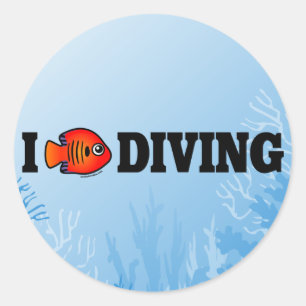 Sticker Rond I Love Diving