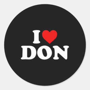 Sticker Rond I Love Don - Coeur