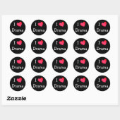 Sticker Rond I Love Drama (Feuille)
