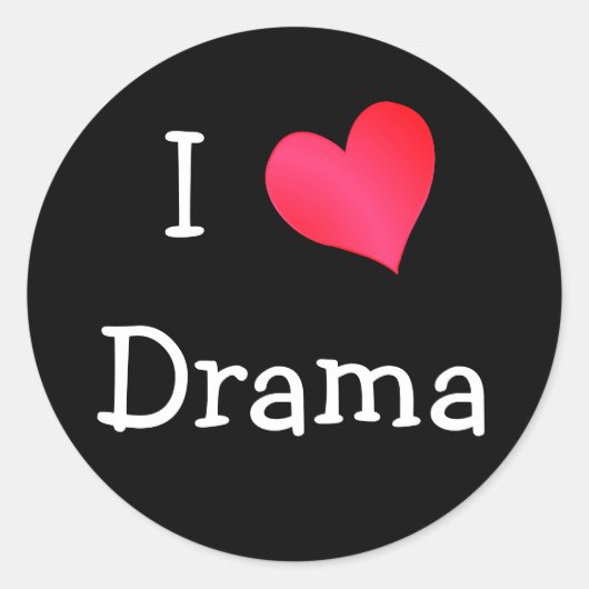 Sticker Rond I Love Drama (Devant)