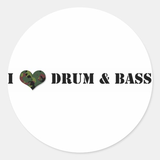 Sticker Rond I Love Drum and Bass (Devant)