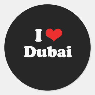 Sticker Rond I Love Dubai Tshirt