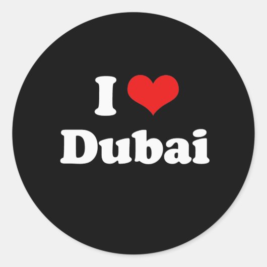 Sticker Rond I Love Dubai Tshirt (Devant)