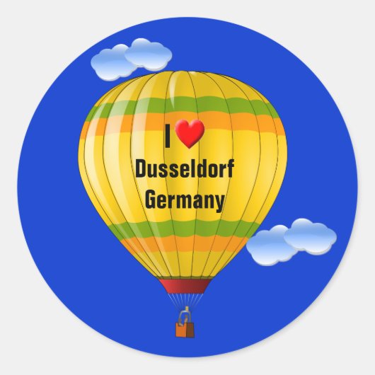 Sticker Rond I Love Dusseldorf Allemagne (Devant)