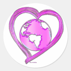Sticker Rond I LOVE EARTH (Pink) Series