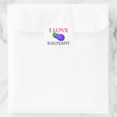 Sticker Rond I Love Eggplant (Sac)