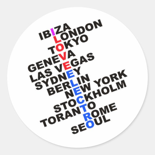 Sticker Rond I Love Electro (Devant)