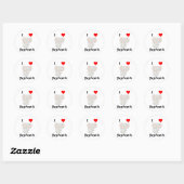 Sticker Rond I Love Elephants (2) (Feuille)