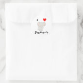 Sticker Rond I Love Elephants (2) (Sac)