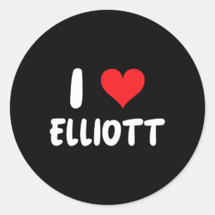 Sticker Rond I Love Elliott - Coeur