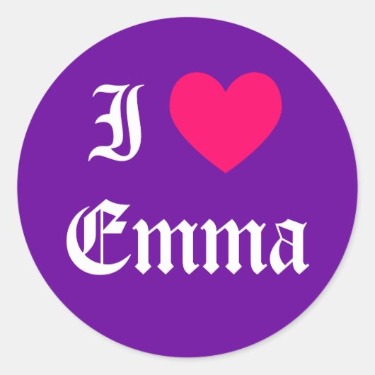 Sticker Rond I Love Emma (Devant)