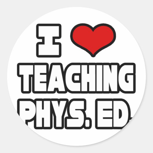 Sticker Rond I Love Enseignement PE (Devant)