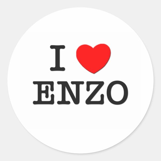 Sticker Rond I Love Enzo (Devant)
