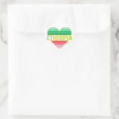 Sticker Rond I Love Ethiopia, Ethiopian Heart (Sac)
