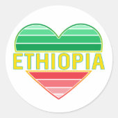 Sticker Rond I Love Ethiopia, Ethiopian Heart (Devant)