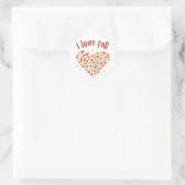 Sticker Rond I Love Fall. Heart W Leaves (Sac)