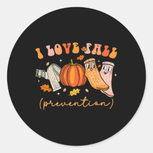 Sticker Rond I Love Fall Prevention Fall Physical Therapy