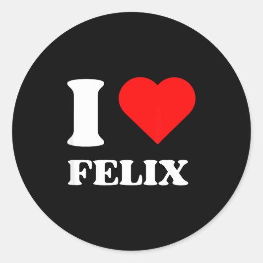 Sticker Rond I Love Felix I Heart Felix Name Y2k Valentines Day (Devant)